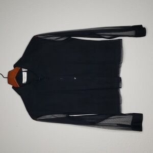 Vintage Petite Sophisticate Floral Embroidered Sheer Top Size M Petite Witch Y2K